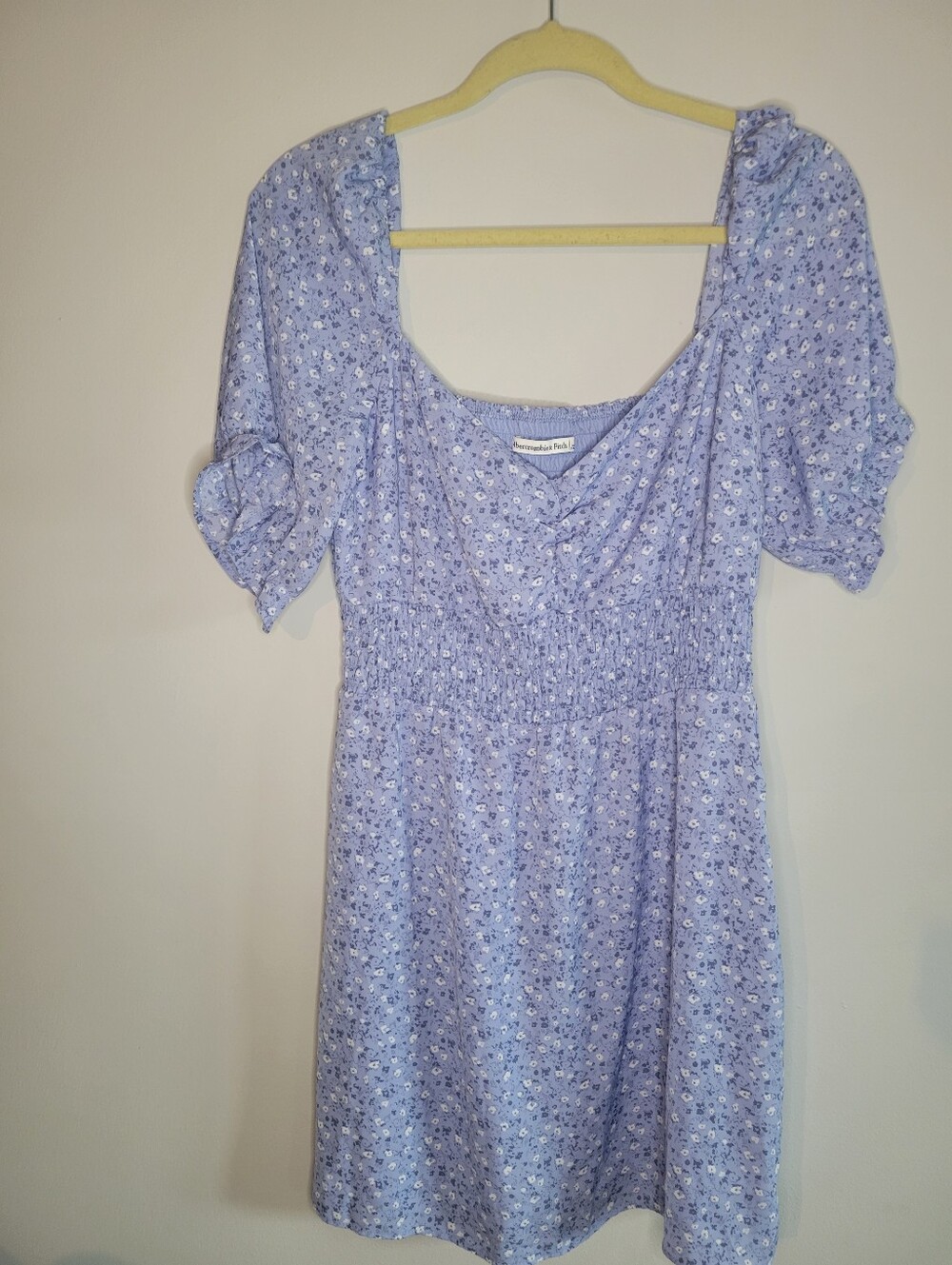 Abercrombie & Fitch Blue Floral Smocked Waist Mini Dress